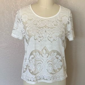 White lace crop top